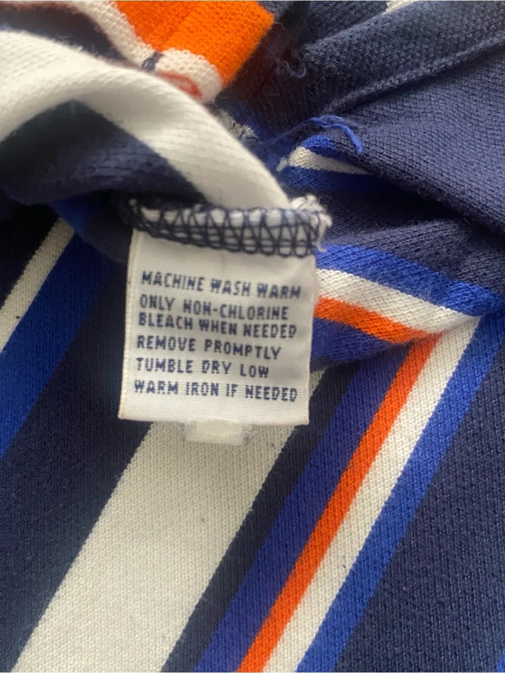 Vtg Polo Ralph Lauren Shirt Mens XXL Blue Orange Stripe Cotton Pony Logo Preppy